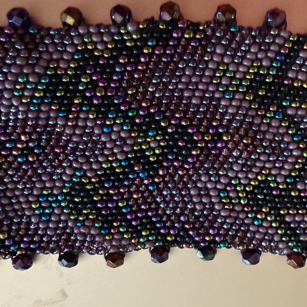 Hand beaded cuff - Picture 3 of 4